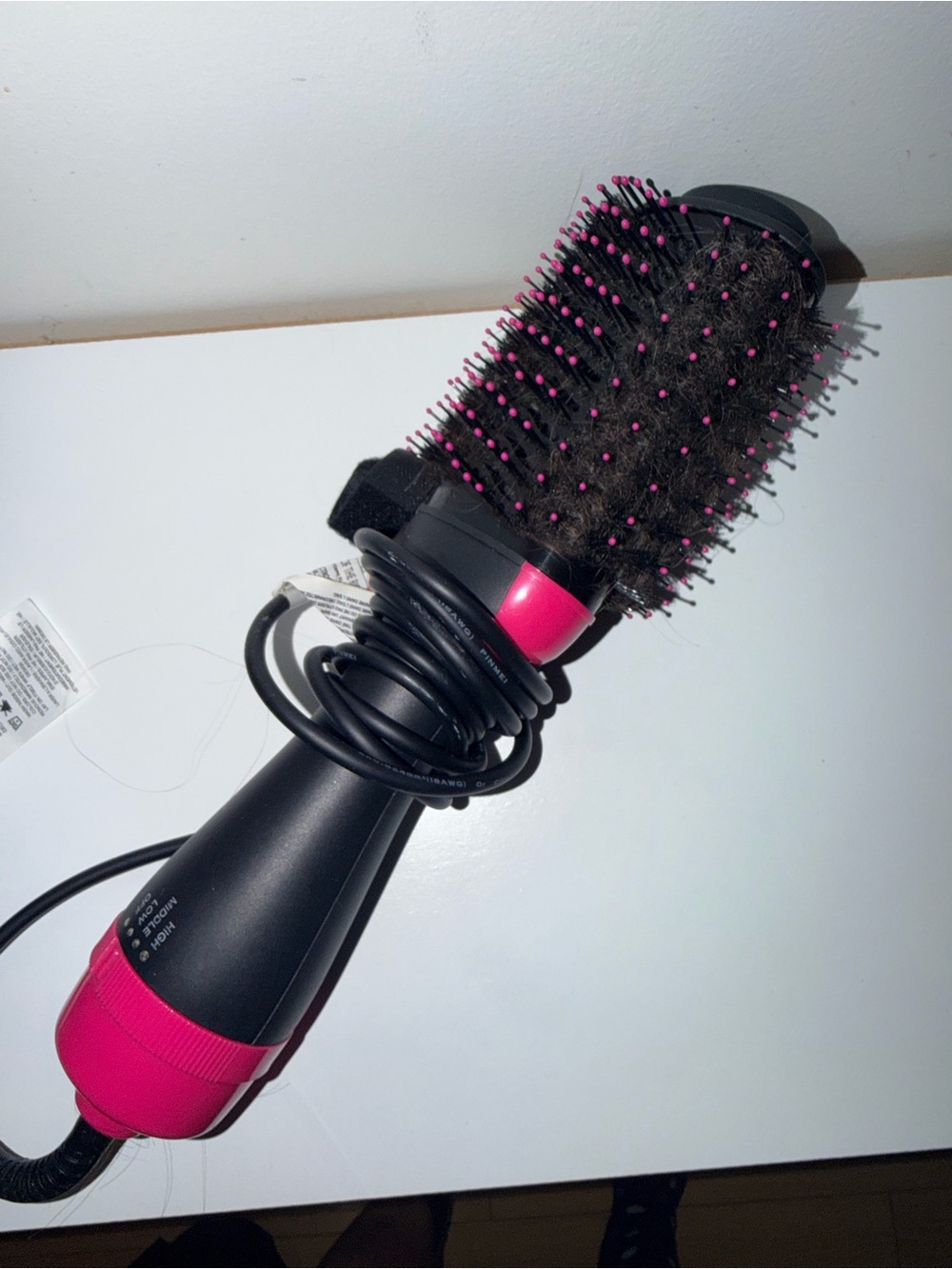 Pink and Black One-Step Hot Air Styling Brush